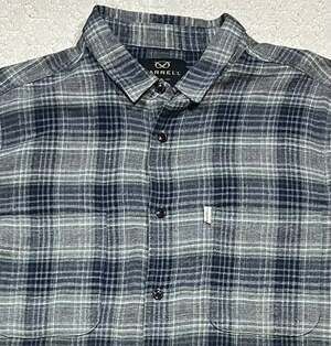 Farrell Men's Long Sleeve Plaid Button Down Shirt Gray Blue Size XL